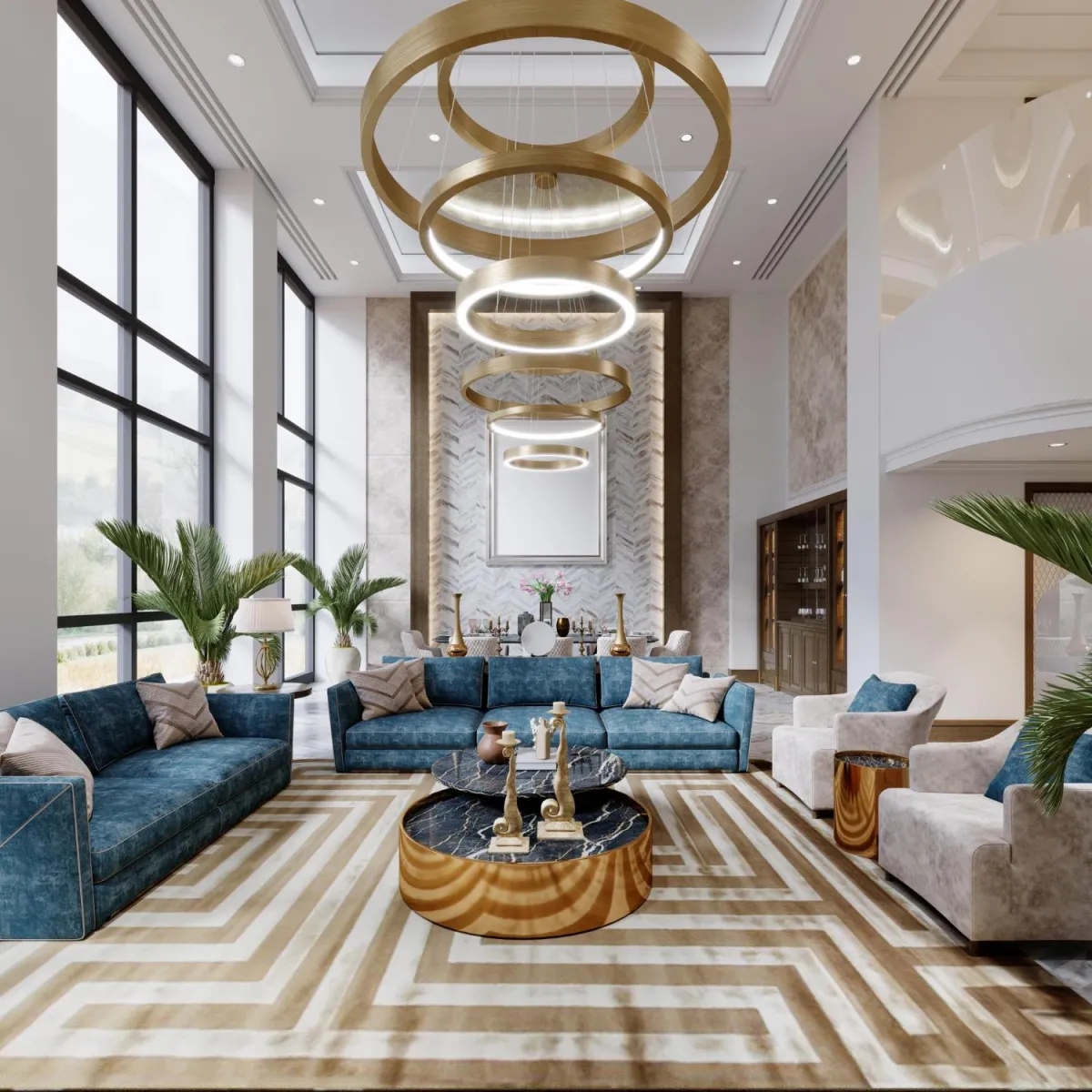 Premium wallpaper installation in luxury home